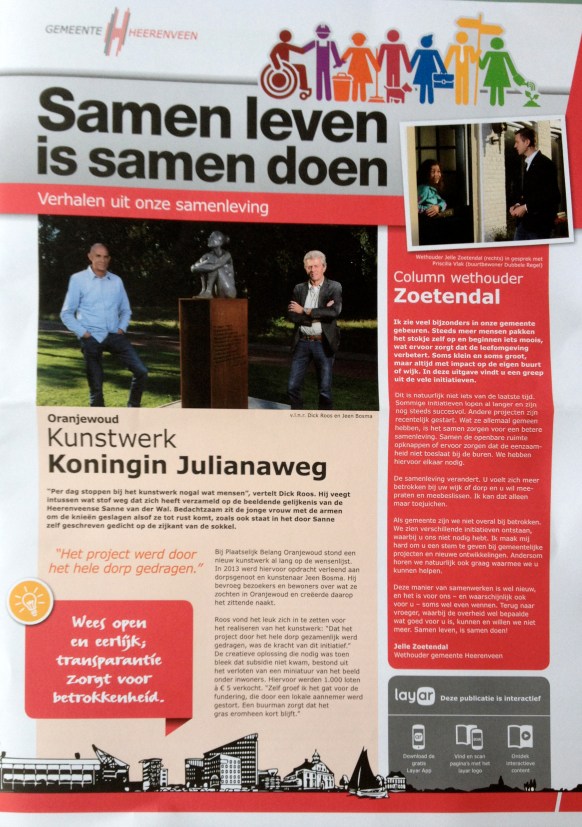 Kunstwerk Koningin Julianaweg Oranjewoud